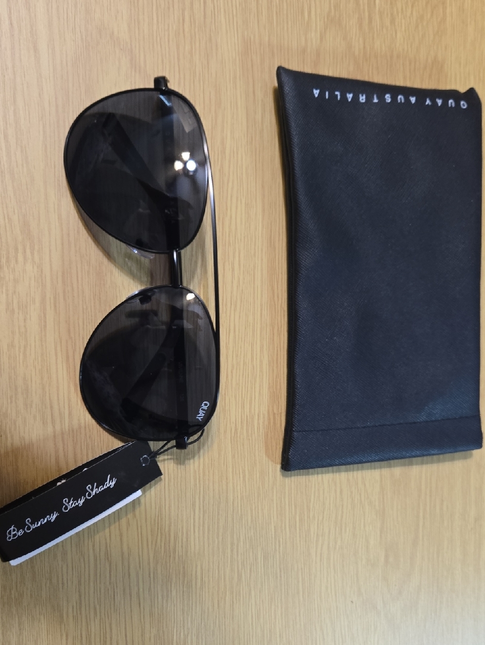 Quay Australia Black Oversized Aviator Sunglasses